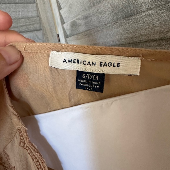 American Eagle Outfitters Tan Embroidered Blouse - Picture 2 of 4